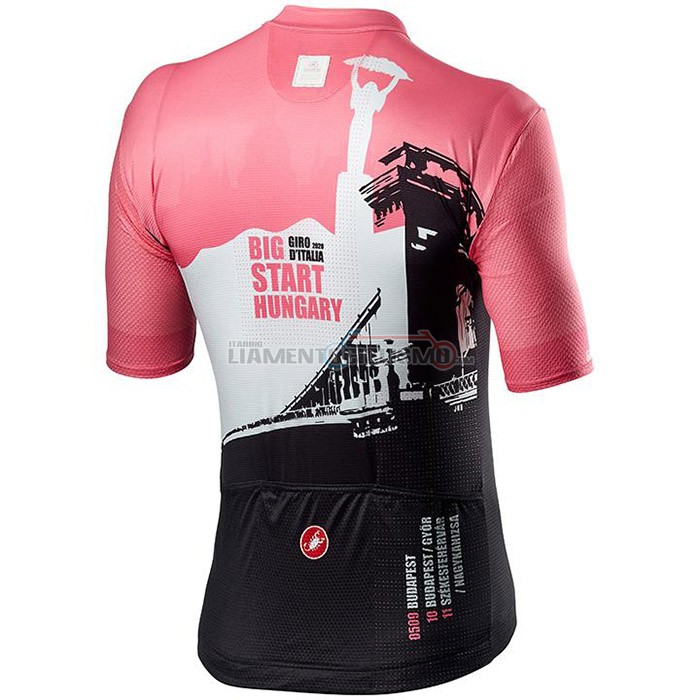 Abbigliamento Ciclismo Giro d'Italia Manica Corta 2020 Bianco Nero Rosa